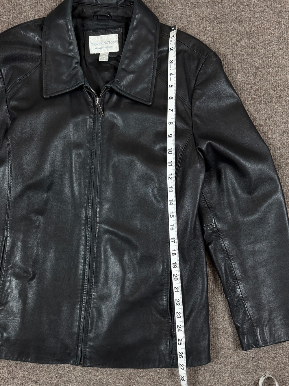 Vintage Worthington Black Lambskin Leather Zip Up Jacket Women’s Size XL 90s Y2K - Picture 9 of 11